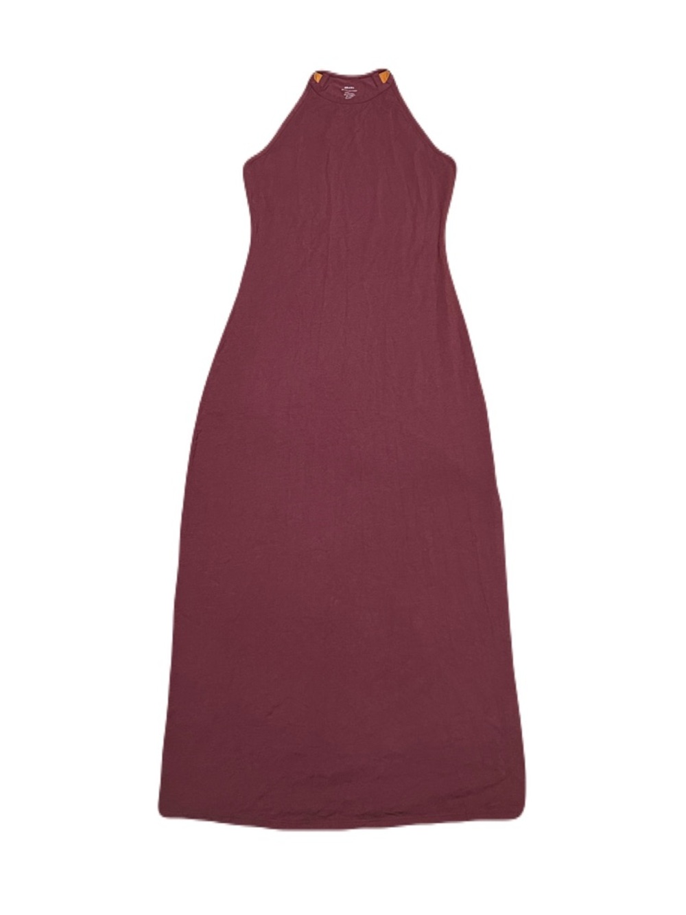 GRANA Peruvian Organic Cotton Jersey Tank Midi Dress in Burgundy Wine Red